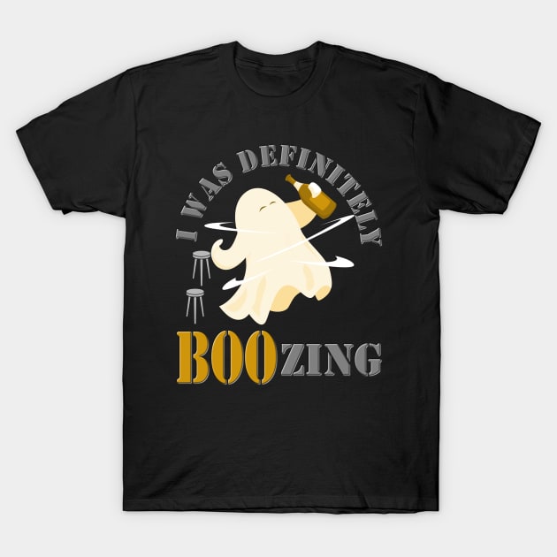 I Was Definitely Boozing, Ghost Drinking Beer, Halloween Gifts, Halloween Costume Gift, Spooky, Horror, Scary, Halloween, Ghost Halloween, Alcohol Ghost T-Shirt by DESIGN SPOTLIGHT